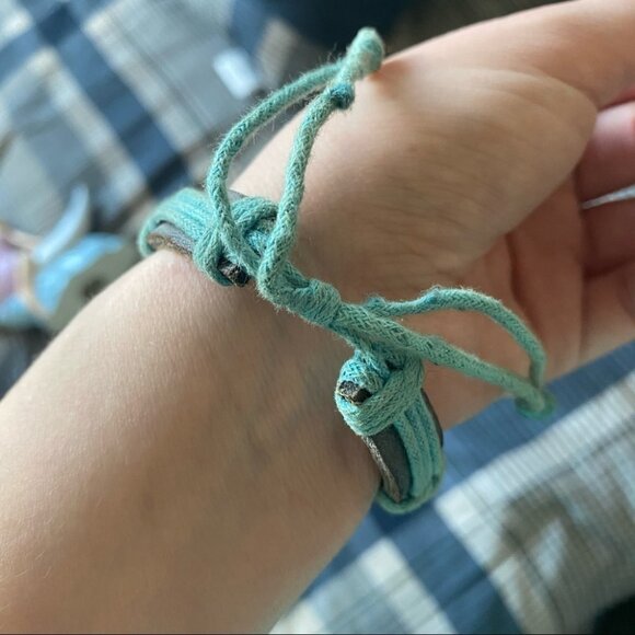 Blue “Best Friend” Cord Bracelet | Adjustable Friendship Jewelry - Picture 3 of 3